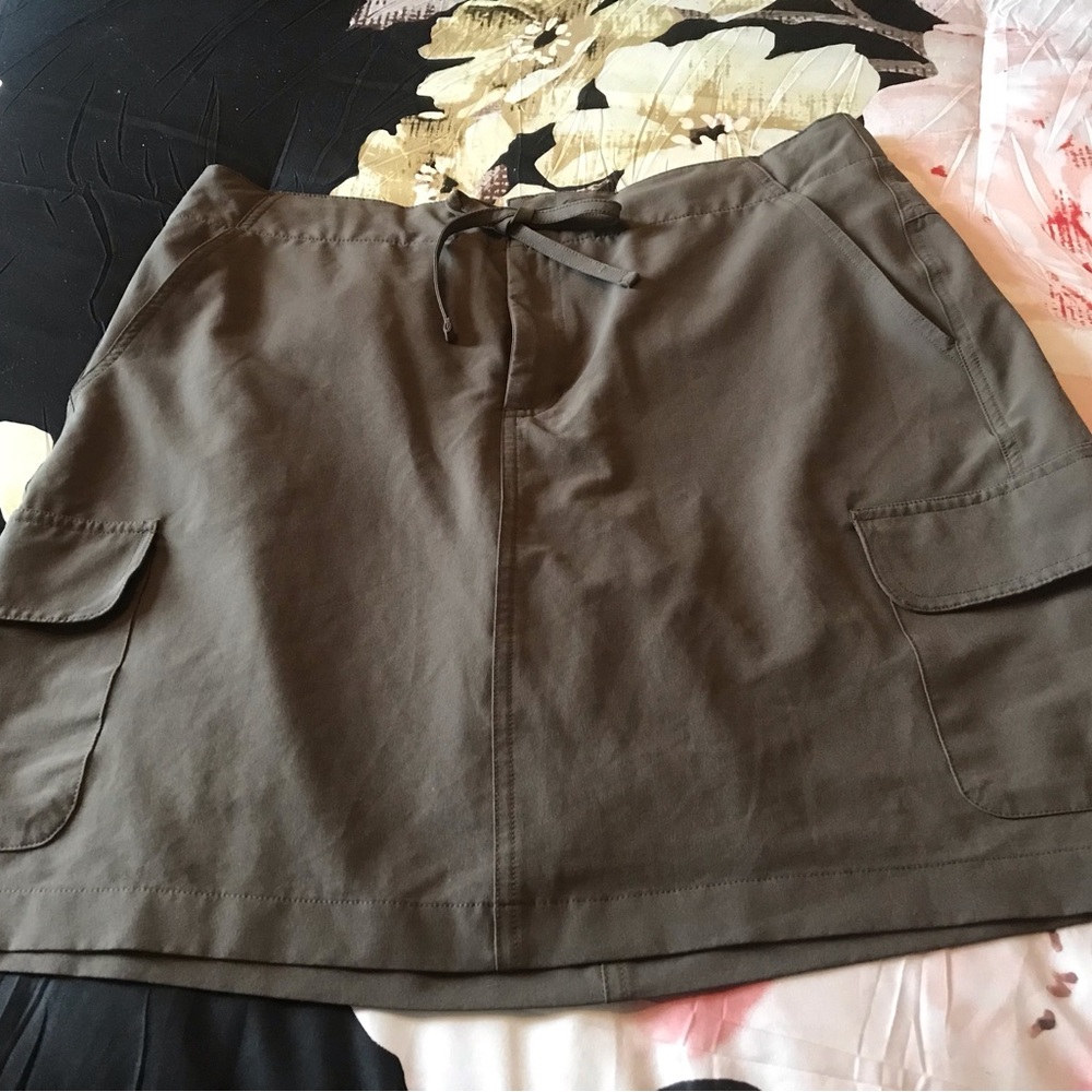 Jockey Olive Green Skirt with Button Detail